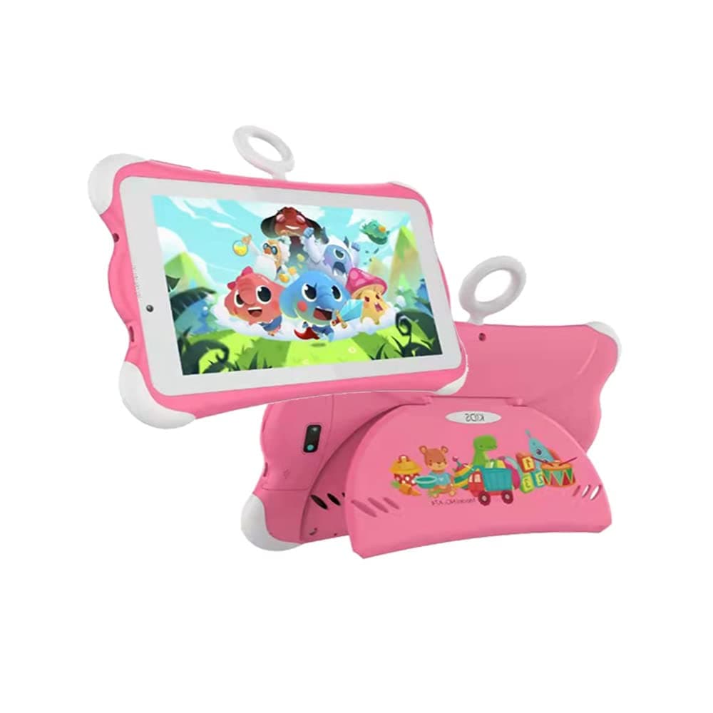 Inder Early Education kids Tablet A74,7 Inch Android Tablet with 16GB Rom/2GB RAM, WiFi, Bluetooth,Dual Sim 4G Tablet with Silicon Standing Case (Pink)