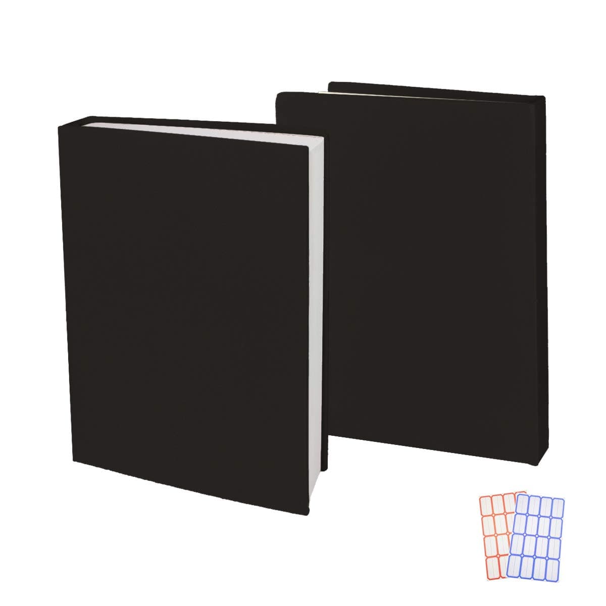 Anseal 2 Pack Stretchable Book Sleeve Covers, for Paperbacks Hardcover Textbooks up to 9" x 12", Office Supplies with Free Sticker Labels (2 Pack, Black)
