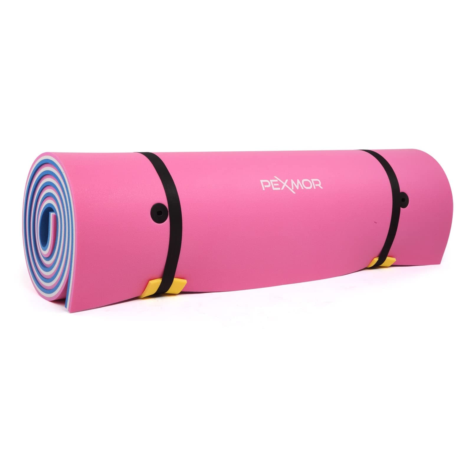 PEXMOR Floating Water Mat, 9x6 FT Floating Pad for The Water, 3-Layer XPE Foam Water Floating Island w/Bungee Tether & Storage Straps for Lake Pool Beach River