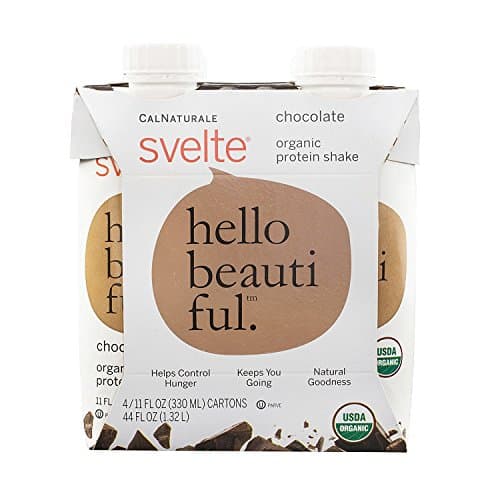 Svelte Organic Protein Shake, Chocolate, 11 Ounce, 4 Count (Pack of 6)