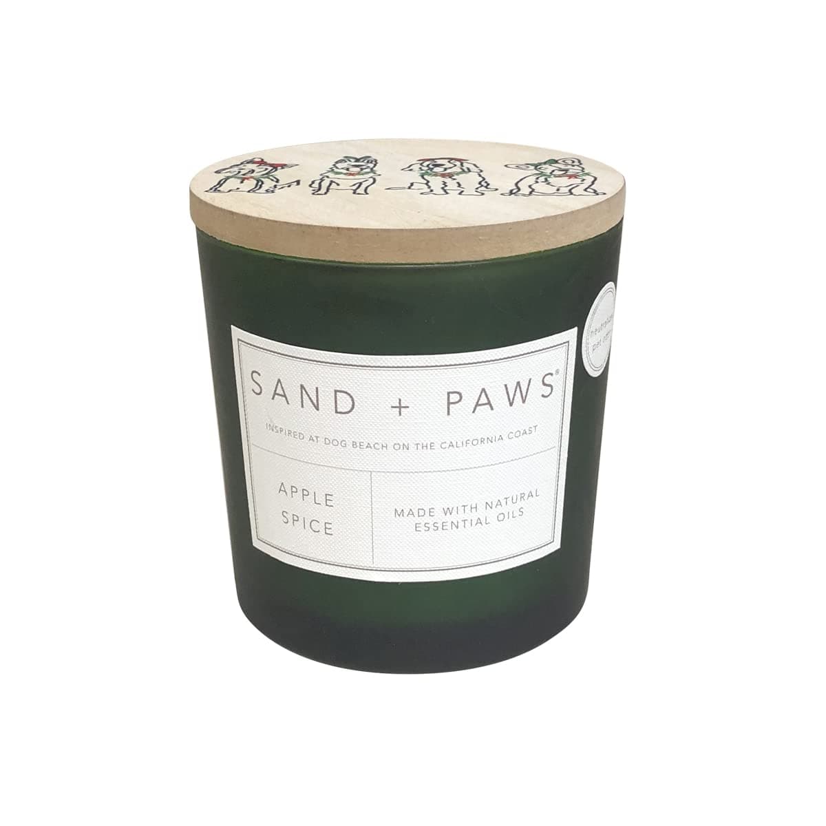 Sand + Paws Scented Candle - Apple Spice - Additional Scents and Sizes –Luxurious Air Freshening Jar Candles Neutralize pet Odors and Enhance Home décor – 100% Cotton Lead-Free Wicks - 21 oz