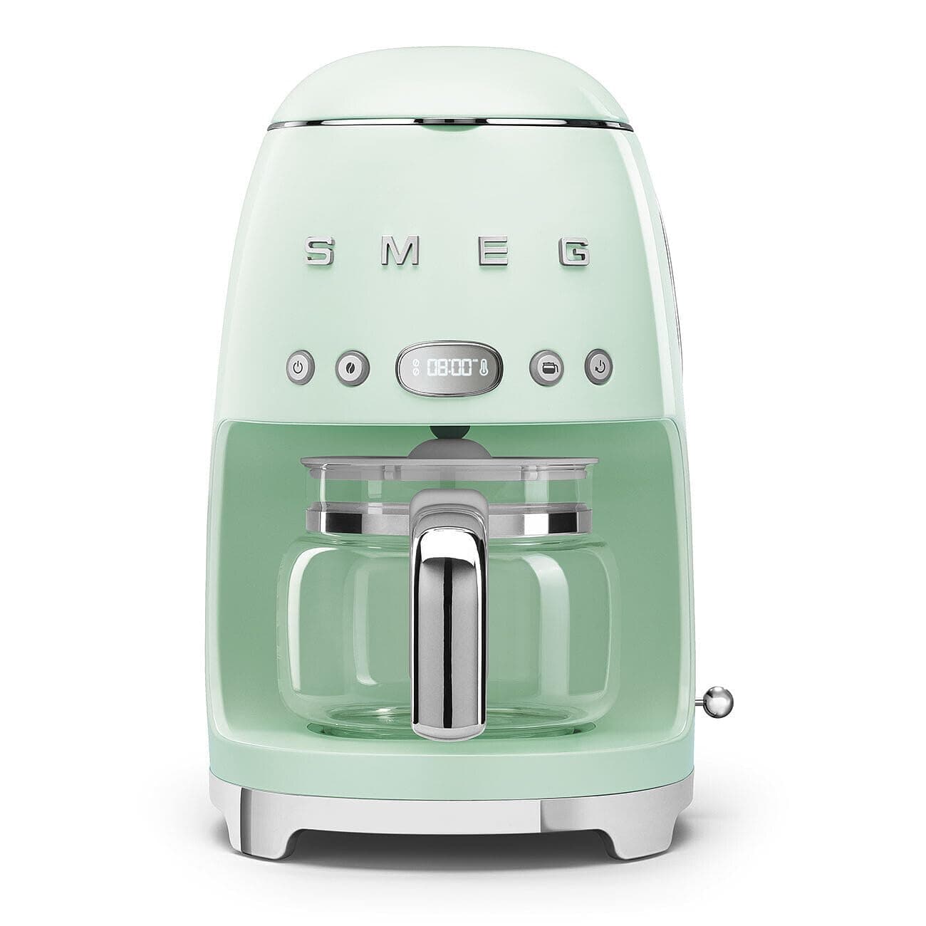 50's Retro Style Aesthetic Drip Coffee Machine with 10 Cup Glass Carafe, Auto Start Feature, Keep Warm Plate, and Two Coffee Strength Settings (Pastel Green)
