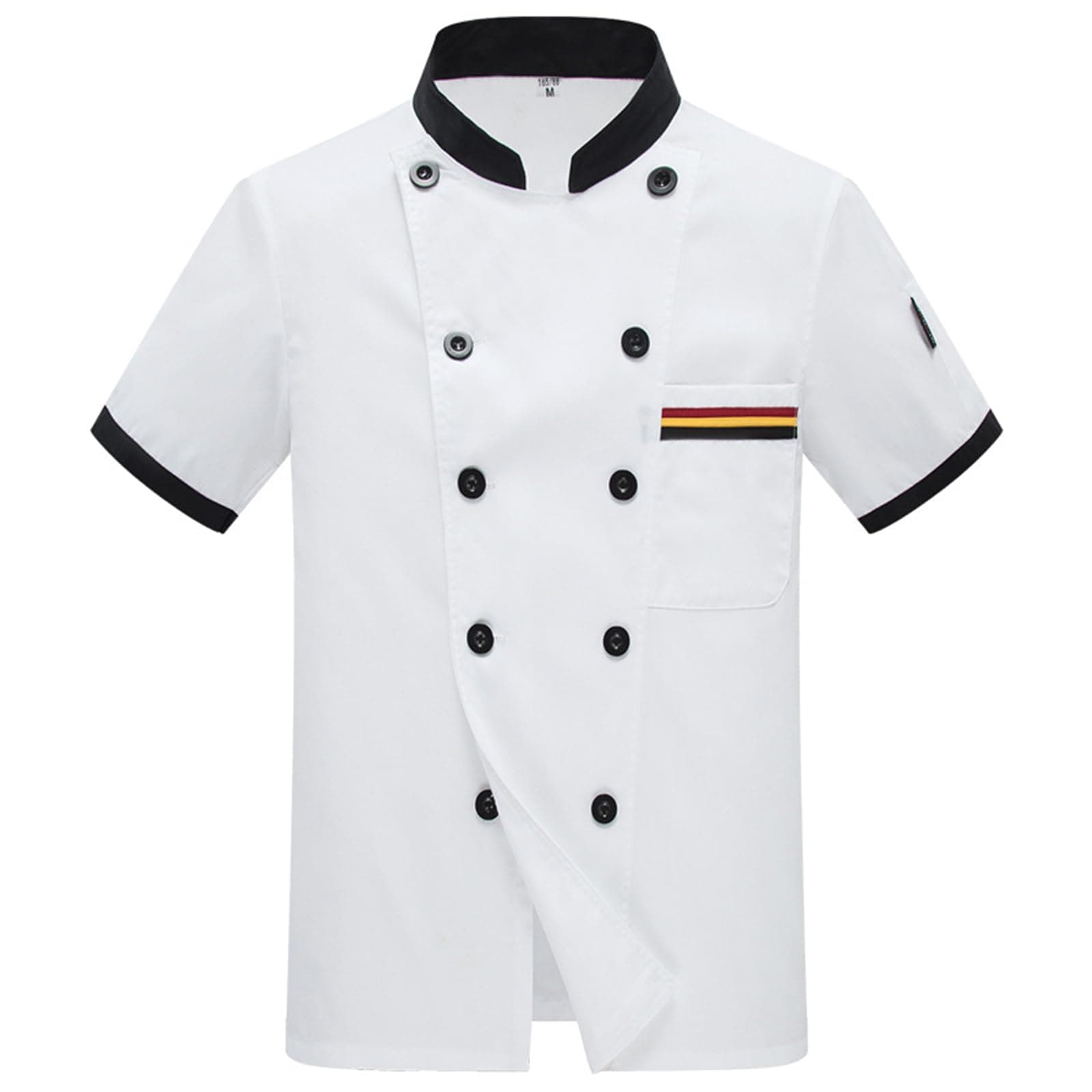 Men's Chef Coat Uniform Short Sleeve Cook Jacket Restaurant Kitchen Work Breathable Clothes