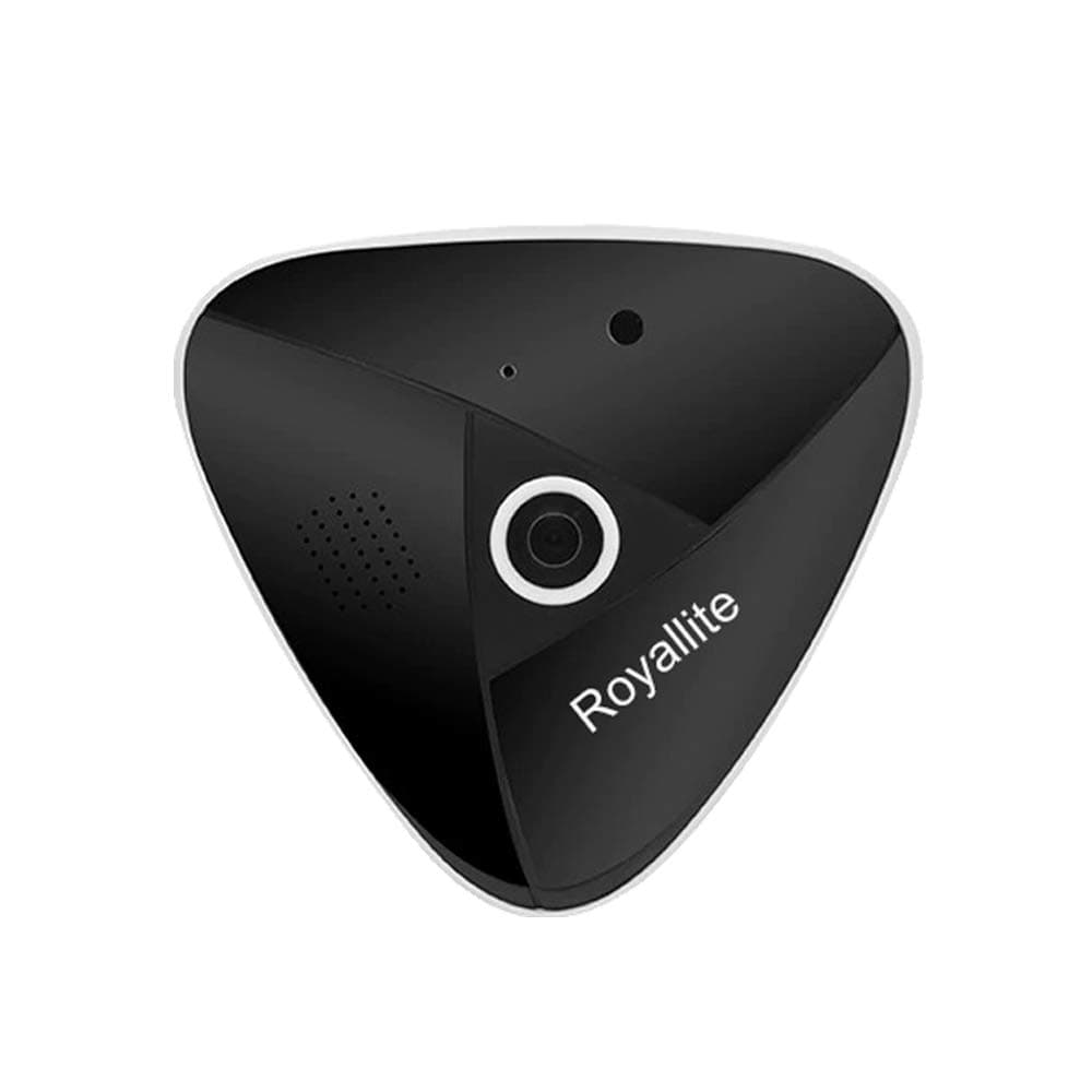 Royallite Full View WiFi 360 Degree Two Way Audio Panoramic Mini 3MP Fisheye Wireless Smart IP VR Camera App-liveyes (Black) (Black)