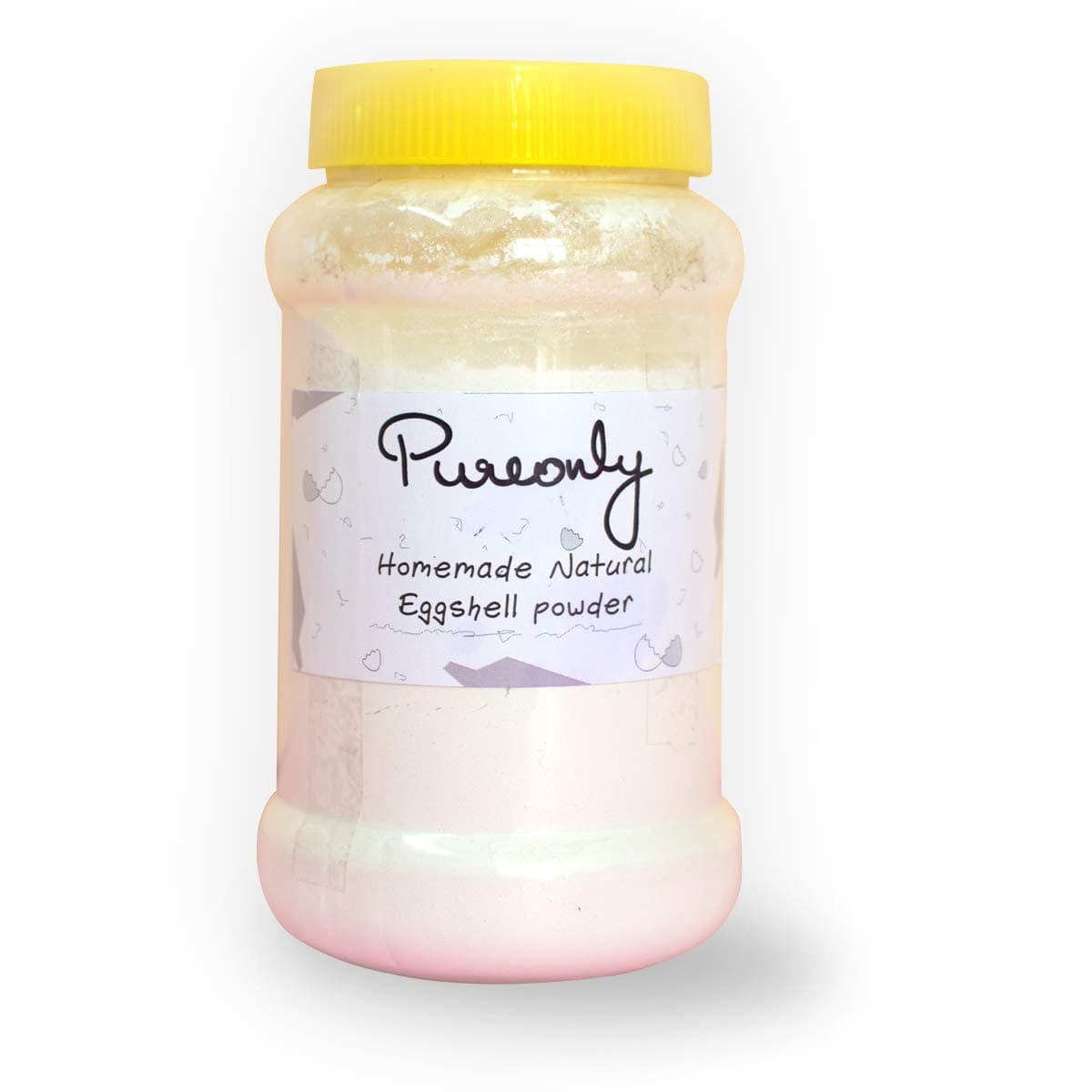 PureOnly Homemade Egg Shell Powder (Processed and Cleaned)- White, 500 G - Pack of 2