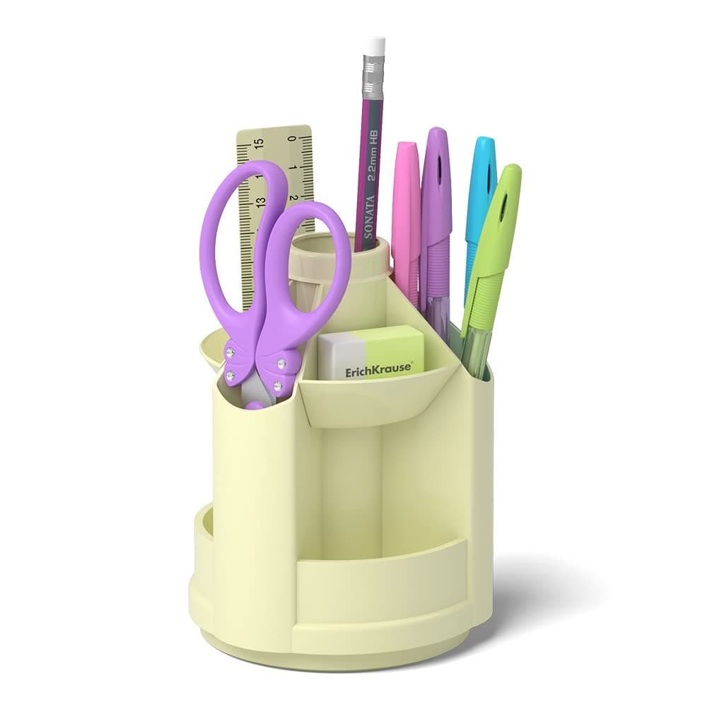 Erich KrauseMini Desk Plastic Pencil Holder Yellow