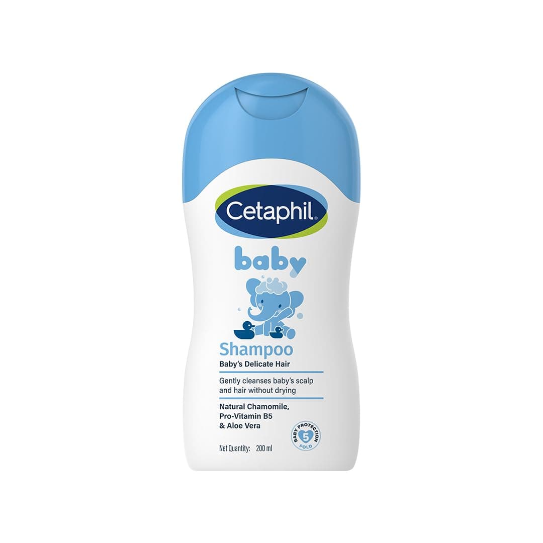 Cetaphil Baby Tear-Free Shampoo with Natural Chamomile & Aloe Vera 200 ml | Gentle Daily Cleanser for Newborns & Babies from Day 1 | pH Balanced, Hypoallergenic, Soap & Paraben Free
