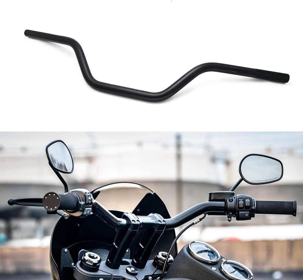 Motorcycle Handlebar 7/8" 22mm Cafe Racer Handlebars Drag Bars Universal For Cafe Race Bobber Motocross Dirt Pit Bike ATV Ebike Mini Bike Black