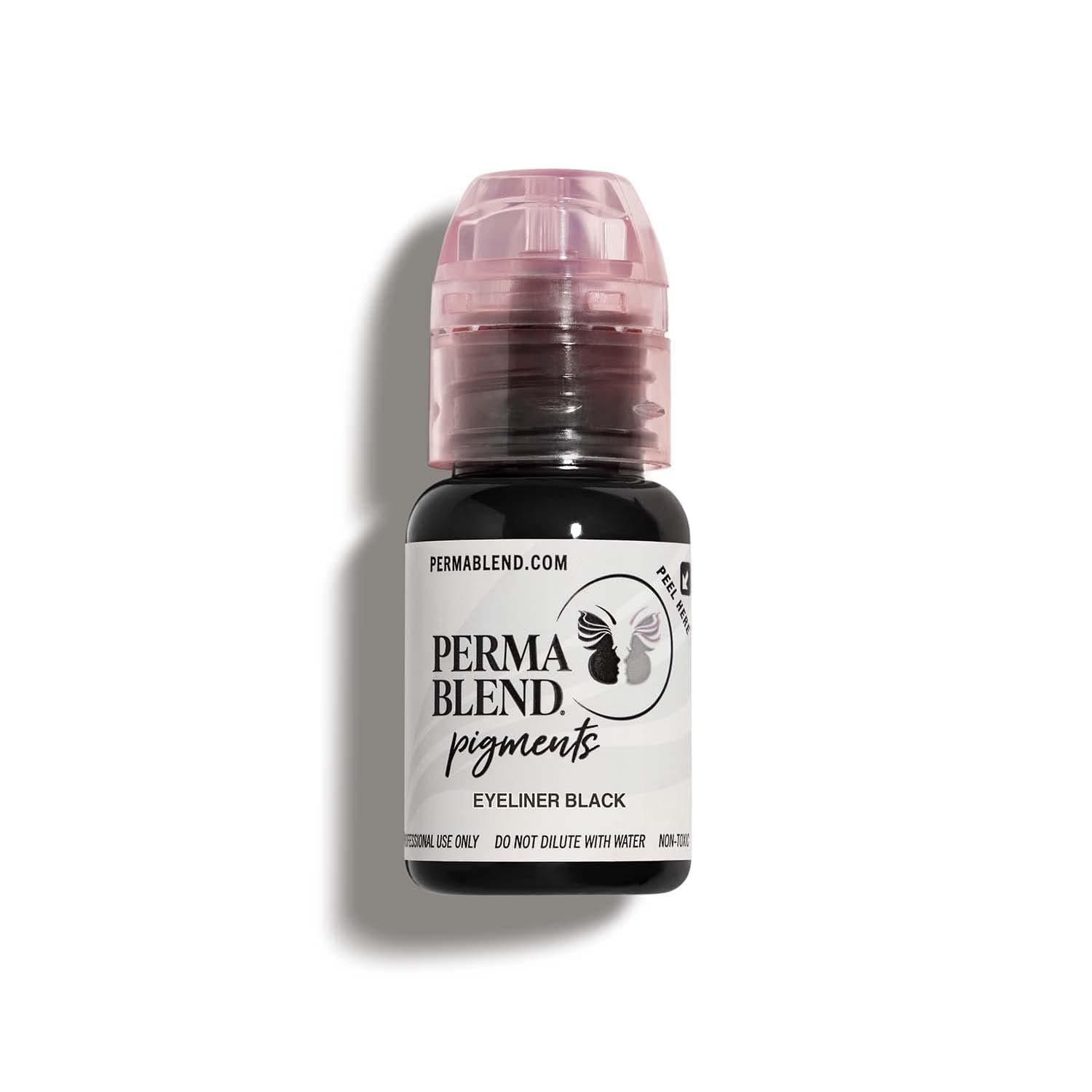 Perma Blend - Microblading Ink for Permanent Eyeliner - Professional Tattoo Ink - Bold Black Tattoo Makeup & Eyeliner, Vegan (0.5 oz)