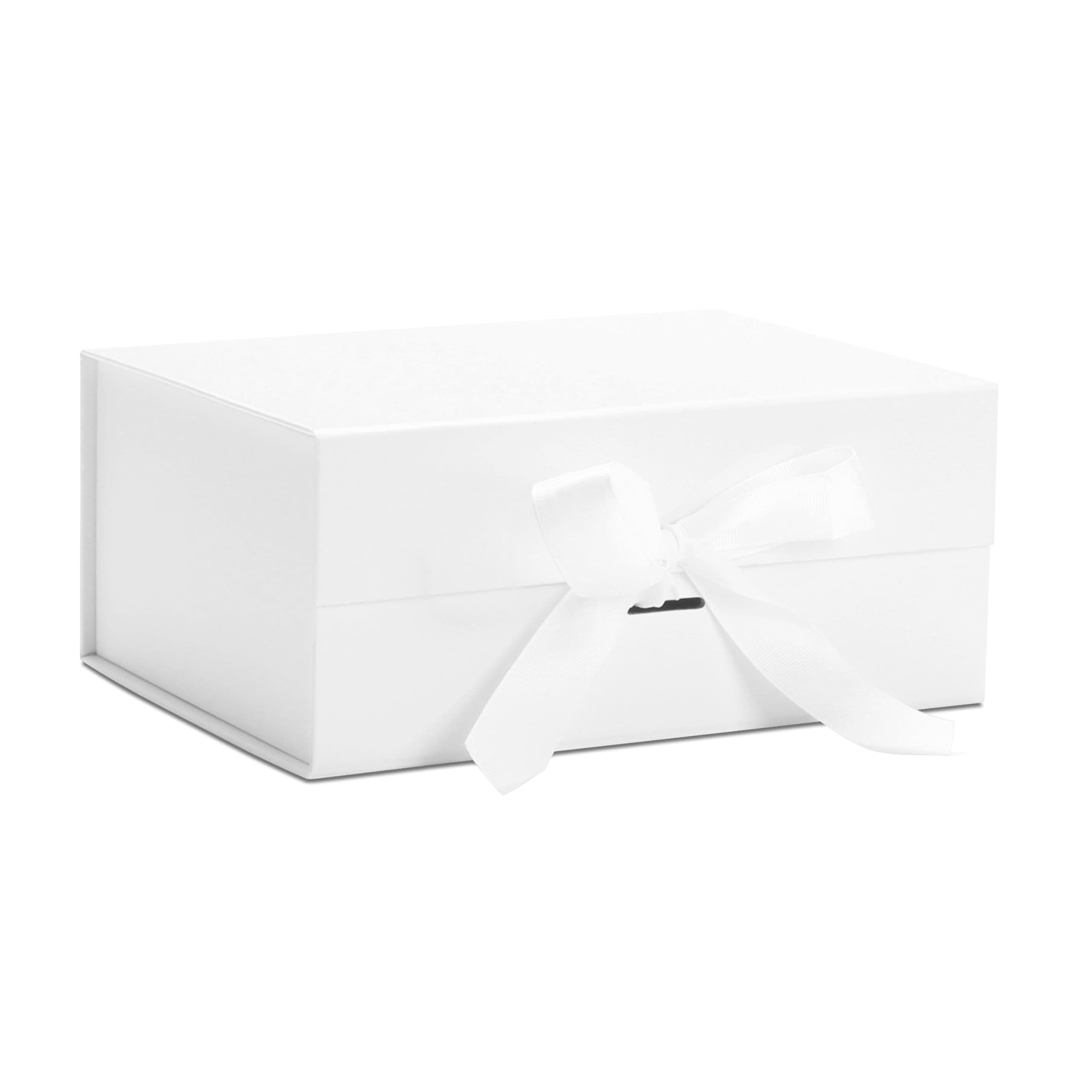 YACEYACE White Gift Wrap Box Medium, 1Pcs Hard Gift Wrapping Boxes with Lids, Gift Wrapping Box for Wrapping, Presents, Birthday, 11.4x8.6x4.1 inch