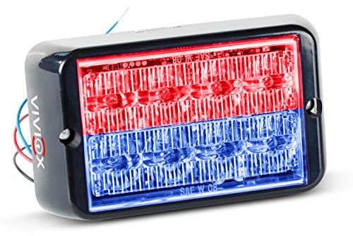 VIVIOX Intensity Grill Light 8 LED Security, Fire, Police, EMS, Tow Truck or Snow Plow, Construction Vehicle Light Head - A880-RED/BLUE