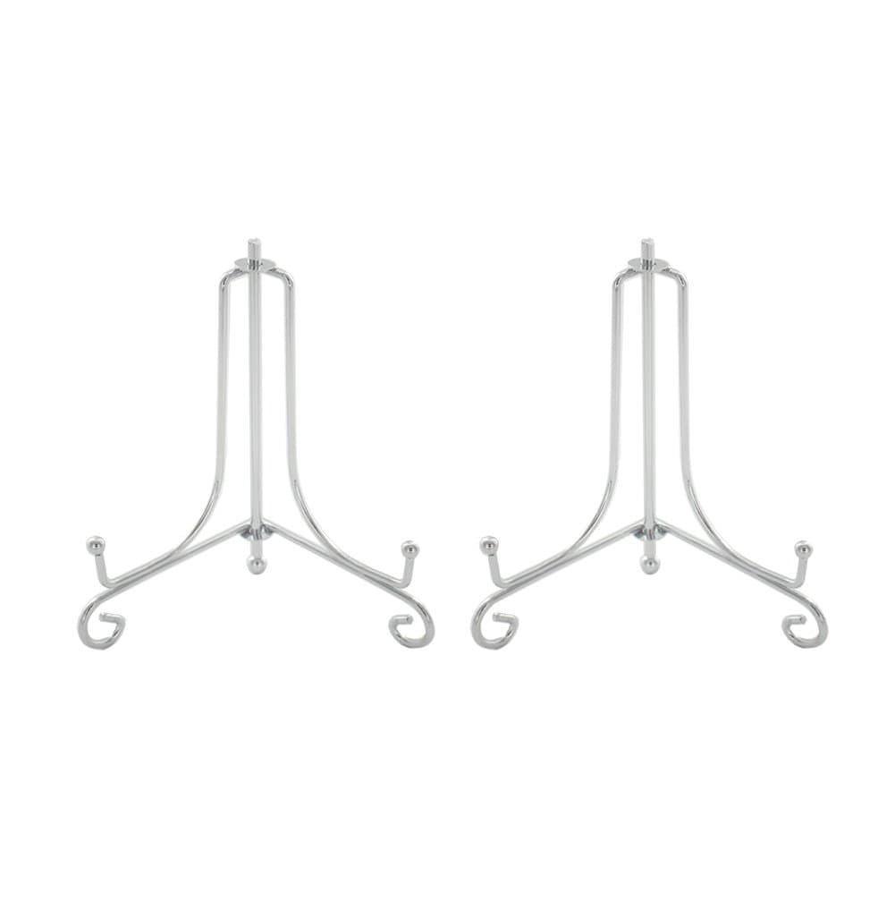 Tincogo(2 pack) 4" Iron Display Stand, Sliver Small Iron Easel Plate Display Photo Holder Stand, Displays card,cookie, Decorative Plates,Artwork