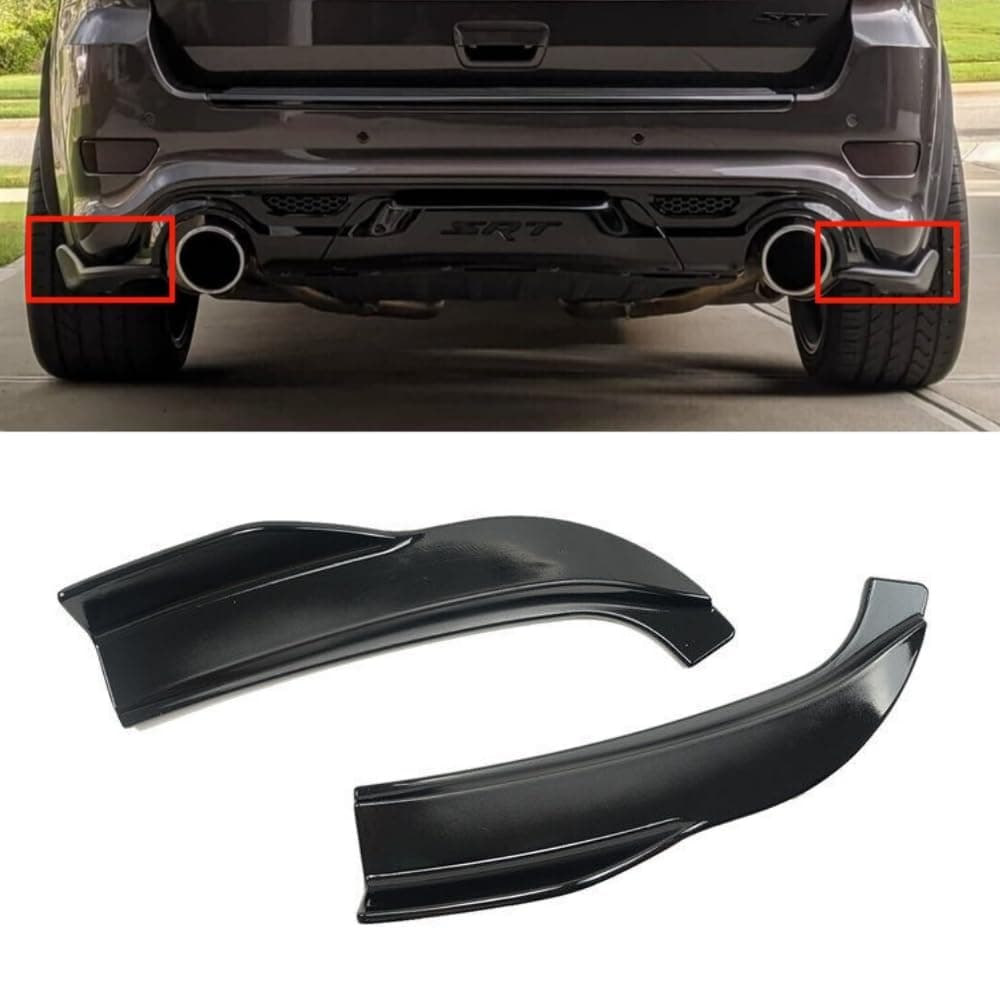 Compatible with forJeep Grand Cherokee SRT 2012-2021 A Pair Rear Bumper Side Corner Splitters Aprons (Glossy Black)