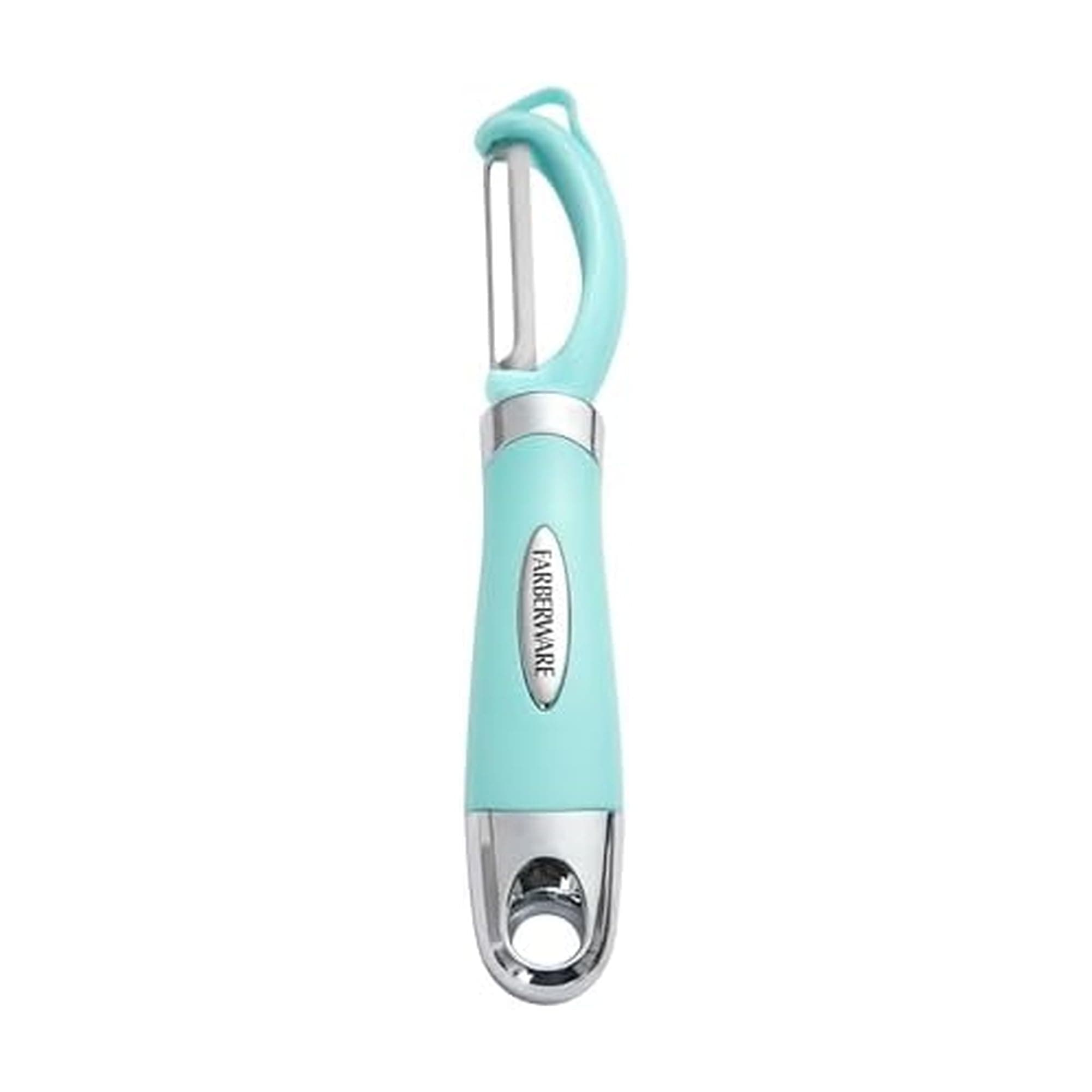 Farberware Pro2 Euro Vegetable Peeler with Ergonomic Handle, Razor-Sharp Stainless Steel Swivel Blade, Dishwasher Safe - Aqua Sky, Peelers for Kitchen Use on Potatoes, Fruits, and More