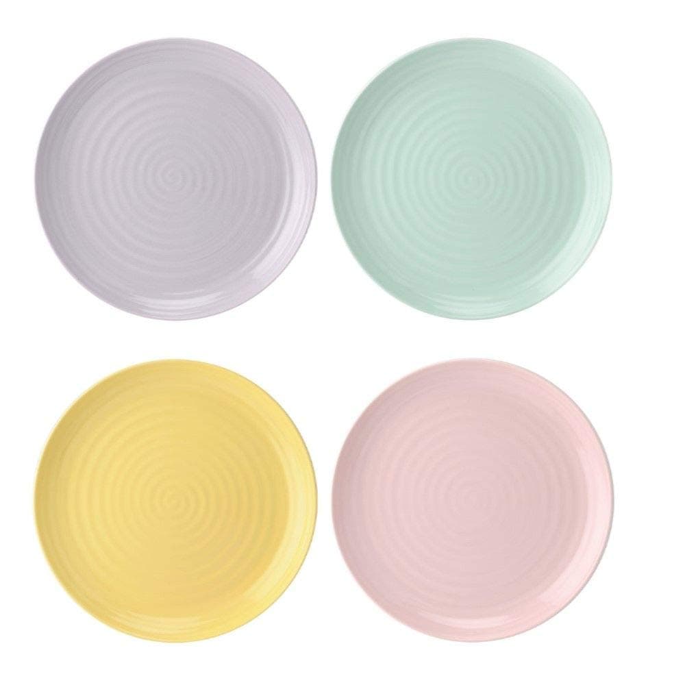 Sophie Conran Colour Pop Coupe Plates, 22cm, Assorted Colours, Set of 4