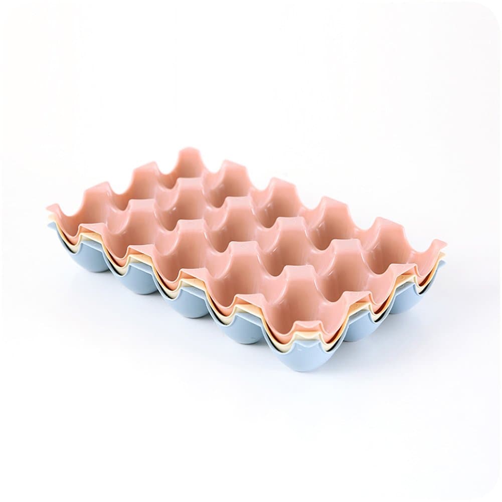 3Pcs Plastic Egg Tray Egg Storage Box Refrigerator Egg Storage Container, 15-grid Design Egg Holder