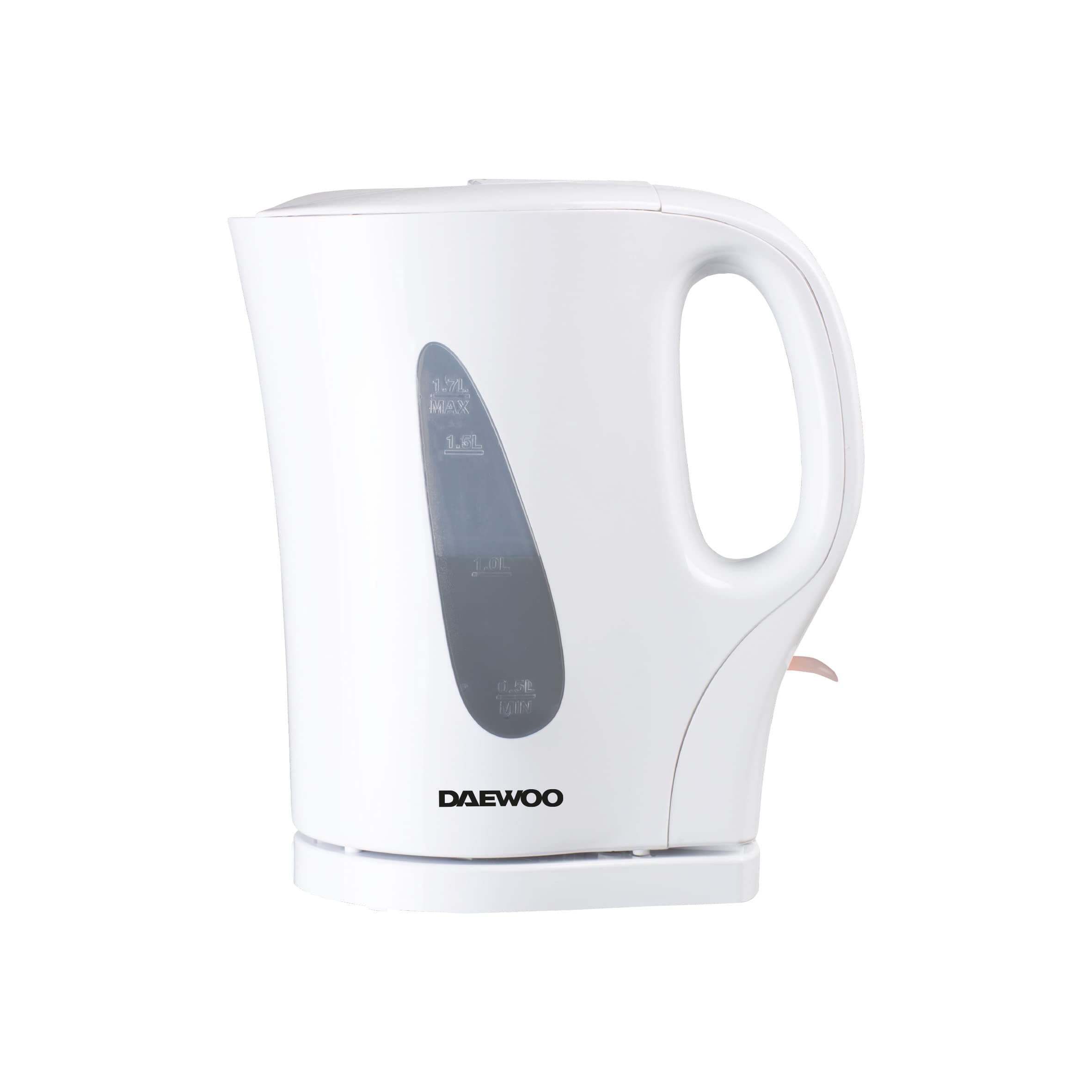 Daewoo Essentials 1.7L Fast Boil Electric Kettle – White Plastic Cordless Jug with Auto Shut-Off & Boil-Dry Protection, Compact, Easy to Use & Clean