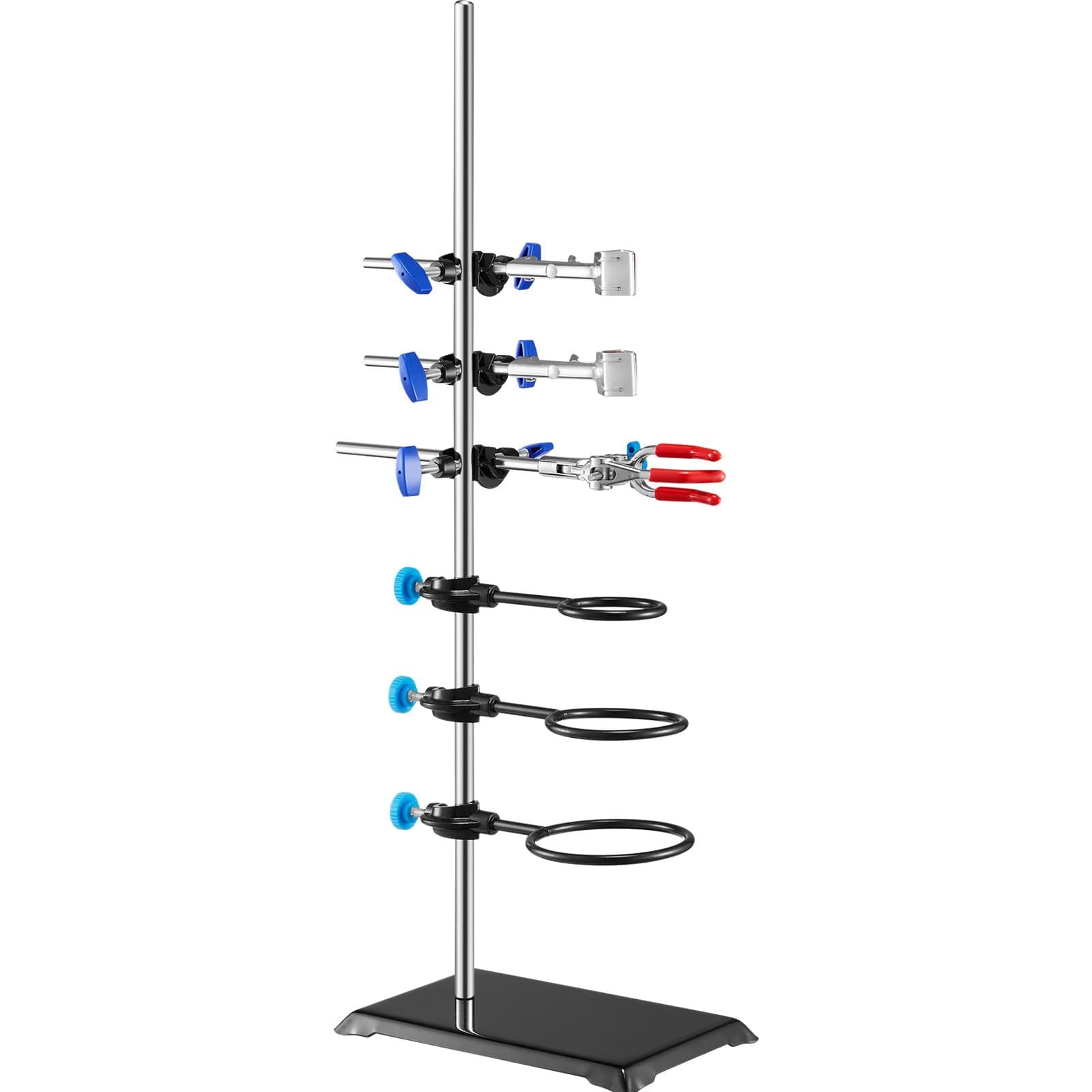 VEVOR Laboratory Grade Metalware Set - Support Stand Premium Iron Material Laboratory Stand Support Lab Clamp Flask Clamp Condenser Stand 60cm