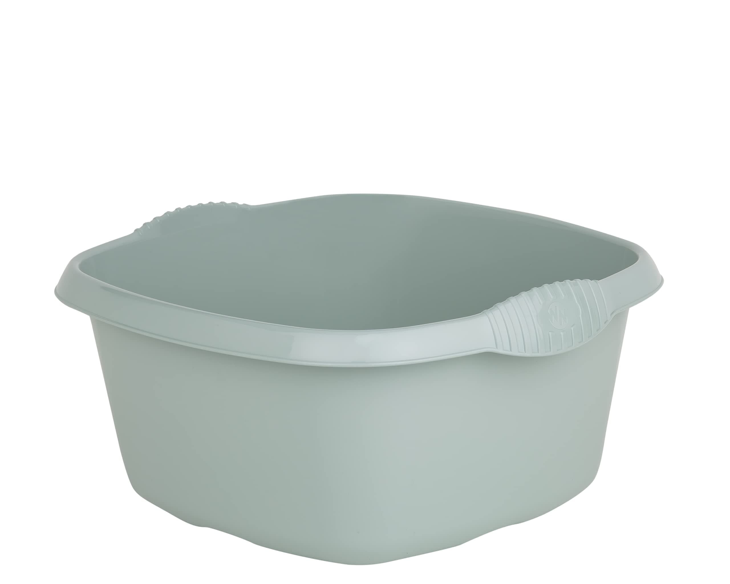 JMS we create smile32cm Square Kitchen Washing Up Bowl Basin Mixing Plastic Bowl (Silver Sage)