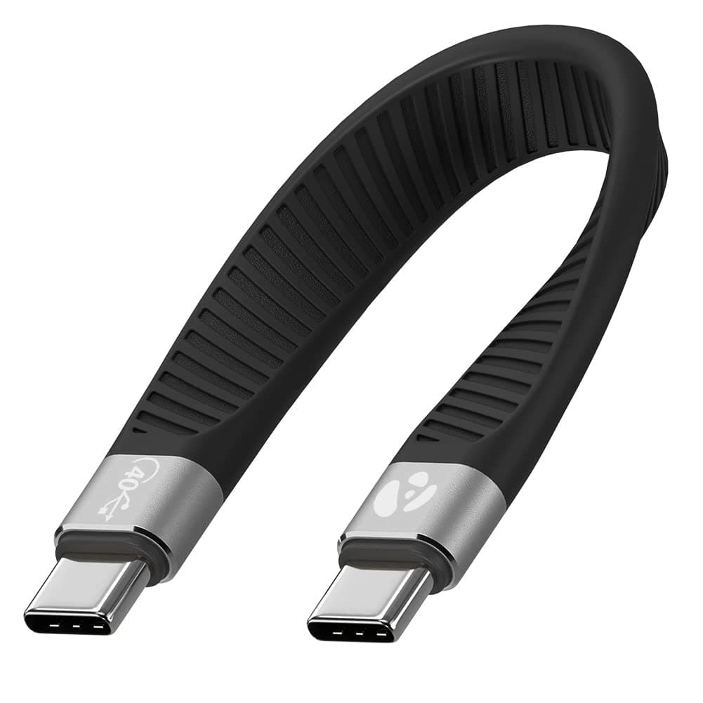 Short USB-C to USB-C USB4 Fast Charger Cable, 13 cm, 40 Gbps, 240W, Thunderbolt 3/4/5 Compatible, for iPhone 15 & 16, iPad, MacBook, Samsung Galaxy, Tablets, Laptops