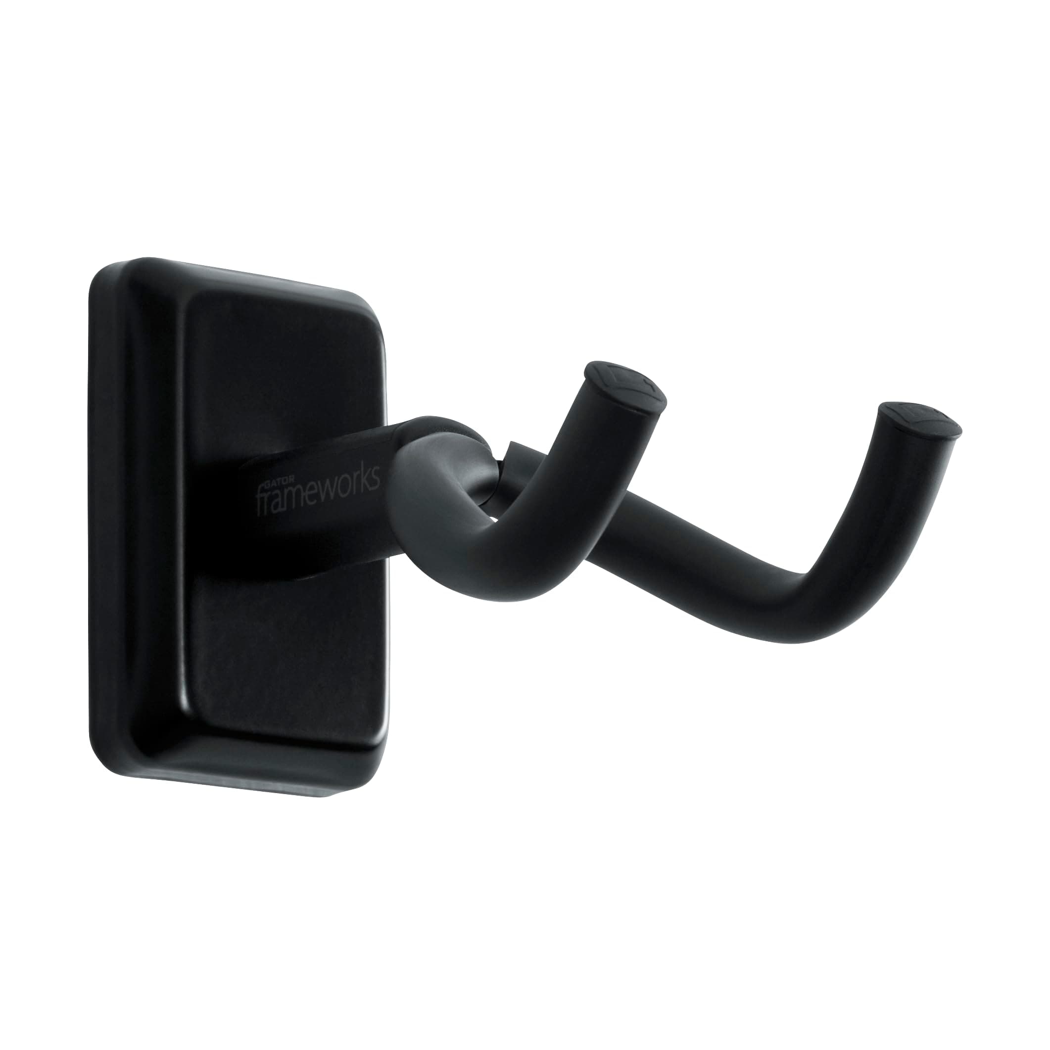 Gator FrameworksWall Mounted Guitar Hanger with Black Mounting Plate; Fits Both Acoustic and Electric Guitars (GFW-GTR-HNGRBLK)