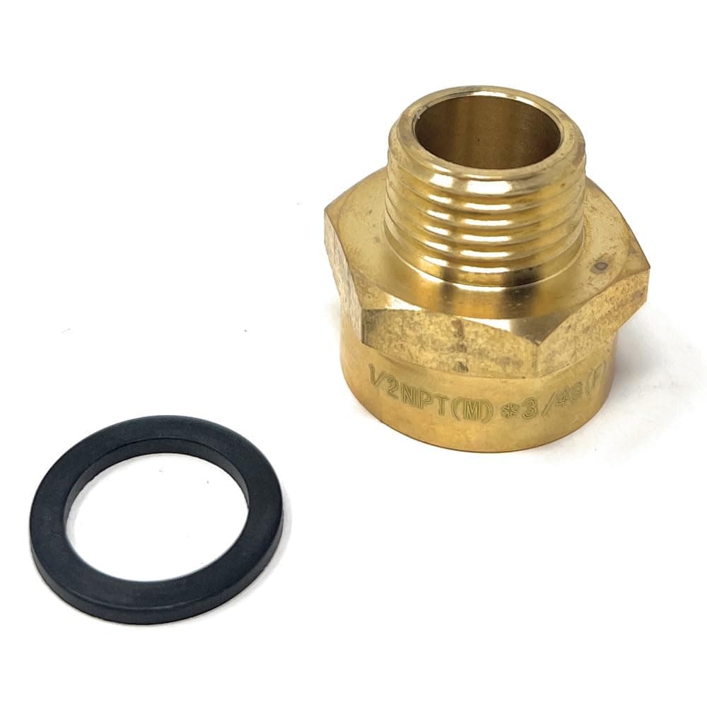 G Thread (British BSPP) Female to NPT Thread Male Pipe Fitting Adapter - Lead-Free (3/4 to 1/2 inch)