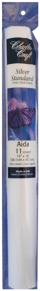DMC Charles Craft Silver Label Aida 11 Count 15"X18" Soft Tube, White