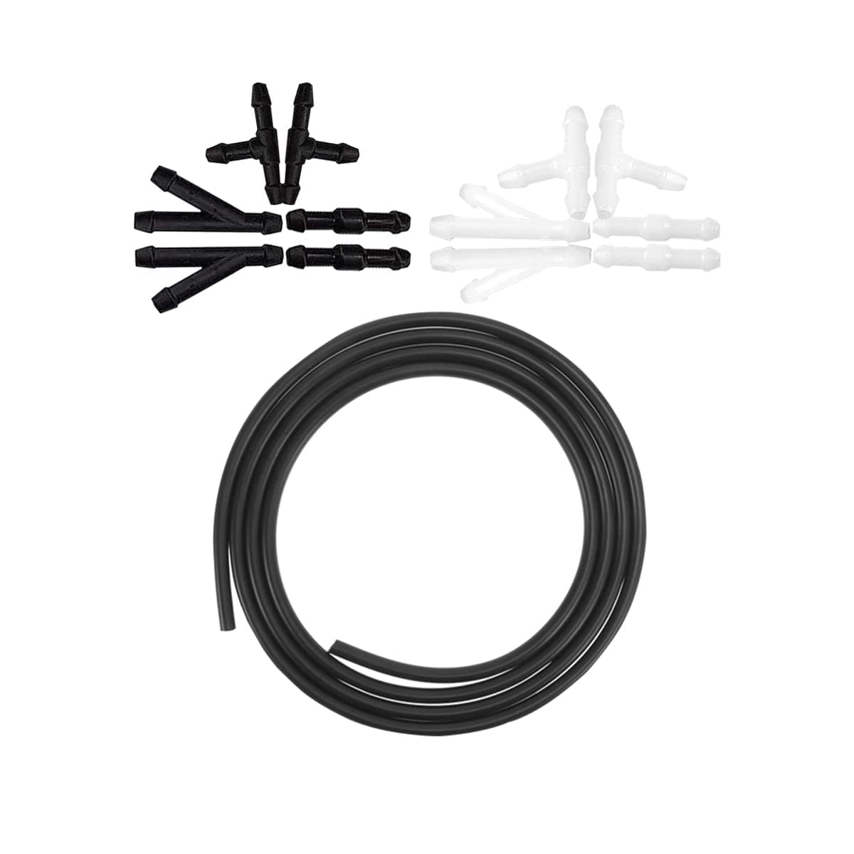 CGEAMDY Car Windshield Washer Hose Kit, 4m Rubber Universal Windscreen Wiper Hose With 12 PCS Hose Connectors, Y I T Type Connect Car Water Pump And Nozzles, Car Accessories for All Auto Types