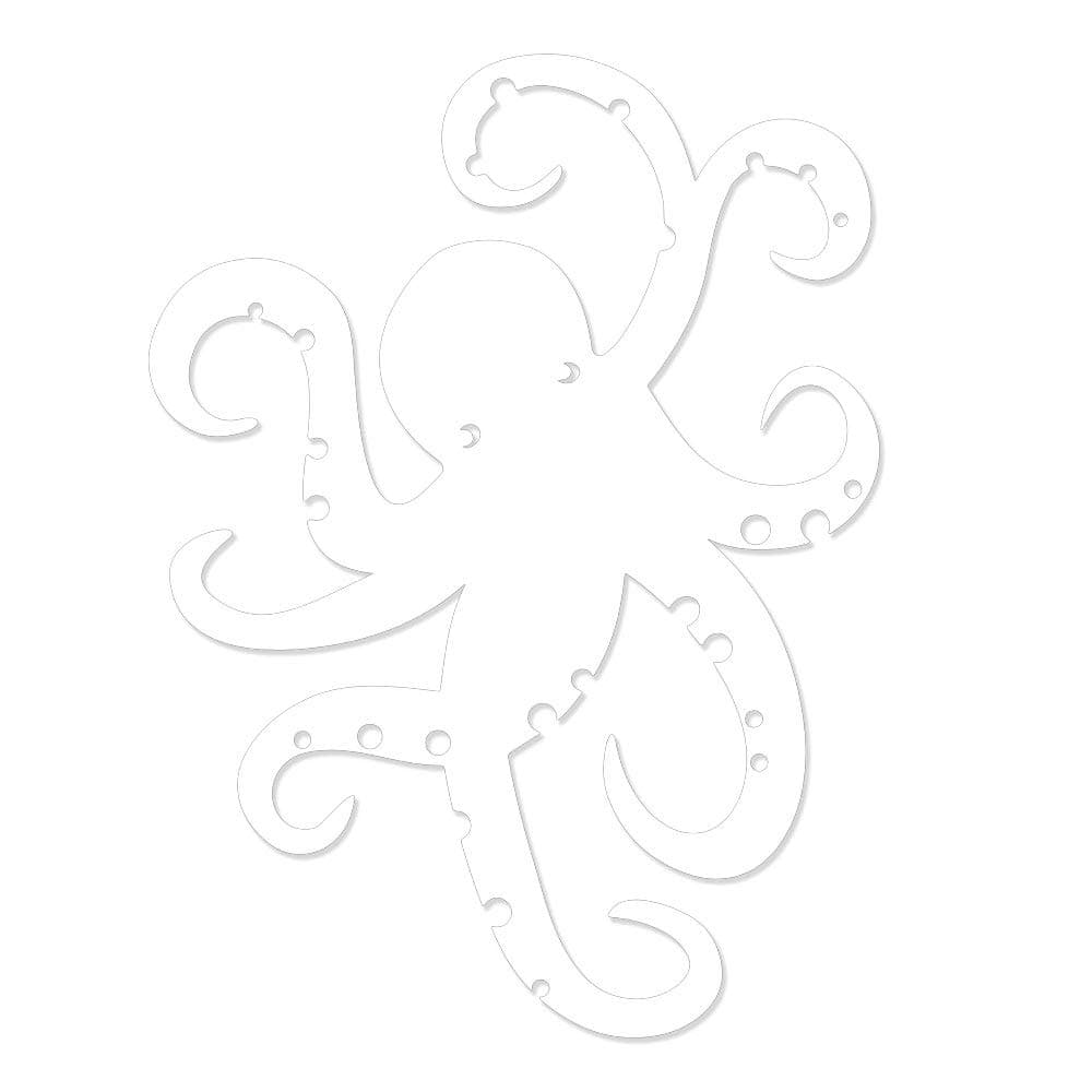 Overly Attached Decals Octopus Vinyl Car Decal - 6" White