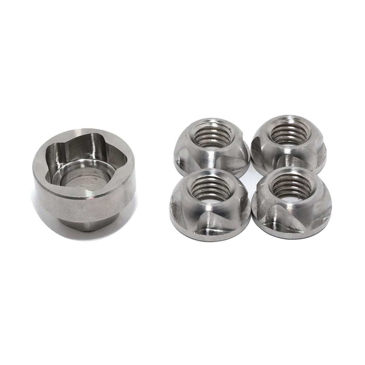 Lightronic M6 Premium 316 Stainless Steel Anti-Theft Locking Nuts Security Hardware Kit for LED Light Bar Work Lights (4 Lock+ 1 Key)