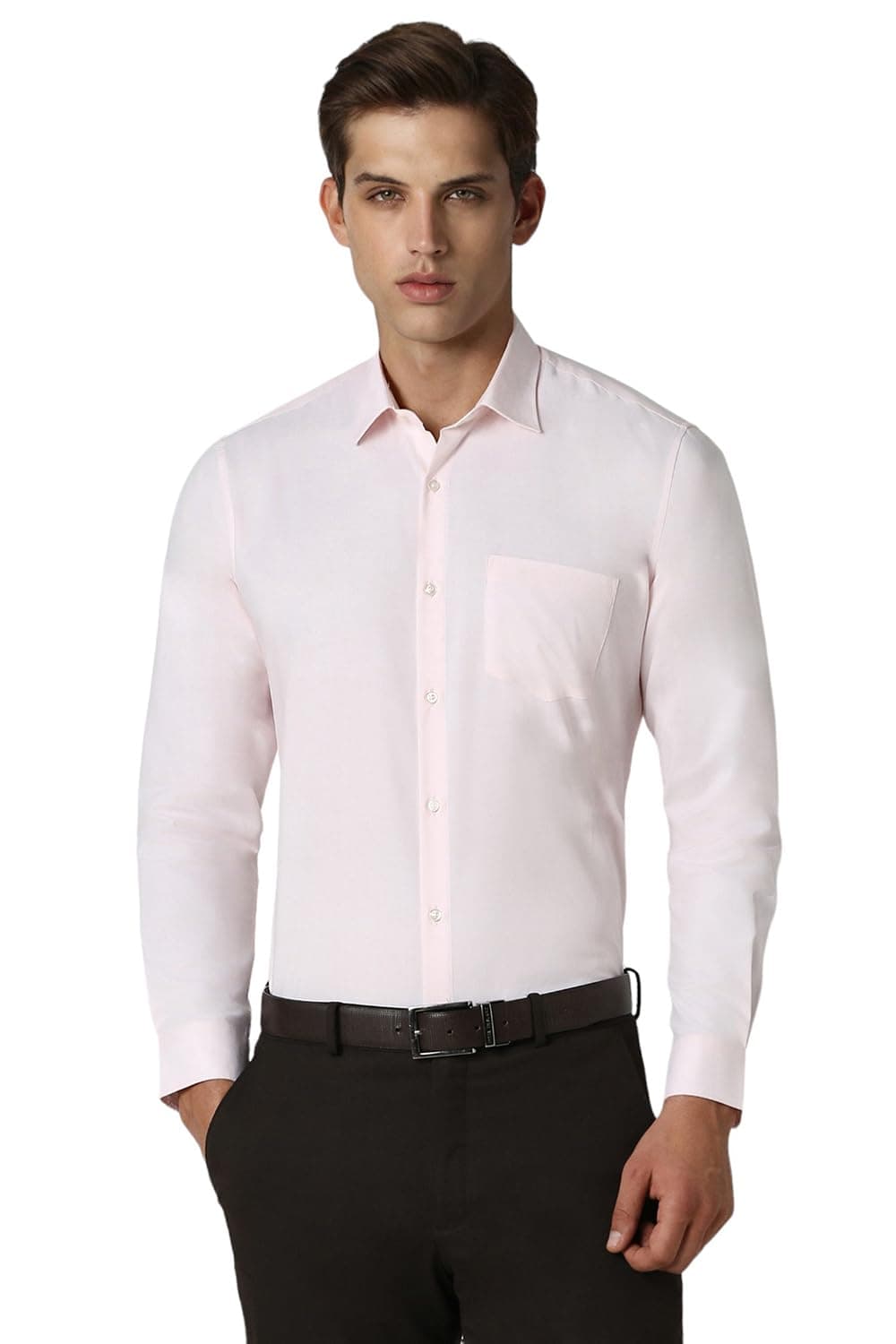 Men's Everday Regular Fit Solid Shirt | Cotton Rich | 5-Pin Pocketing