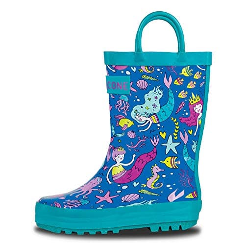 Lone Cone Rain Boots with Easy-On Handles in Fun Patterns for Toddlers and Kids