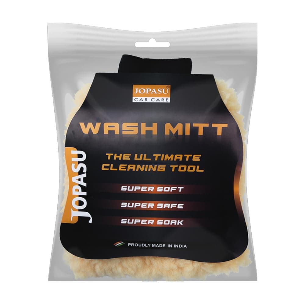 JOPASU Microfiber Wash Mitt for Car Cleaning – Super Soft, Scratch-Free, Super Absorbent, Lint-Free, Reusable Glove for Auto Detailing & Home Use