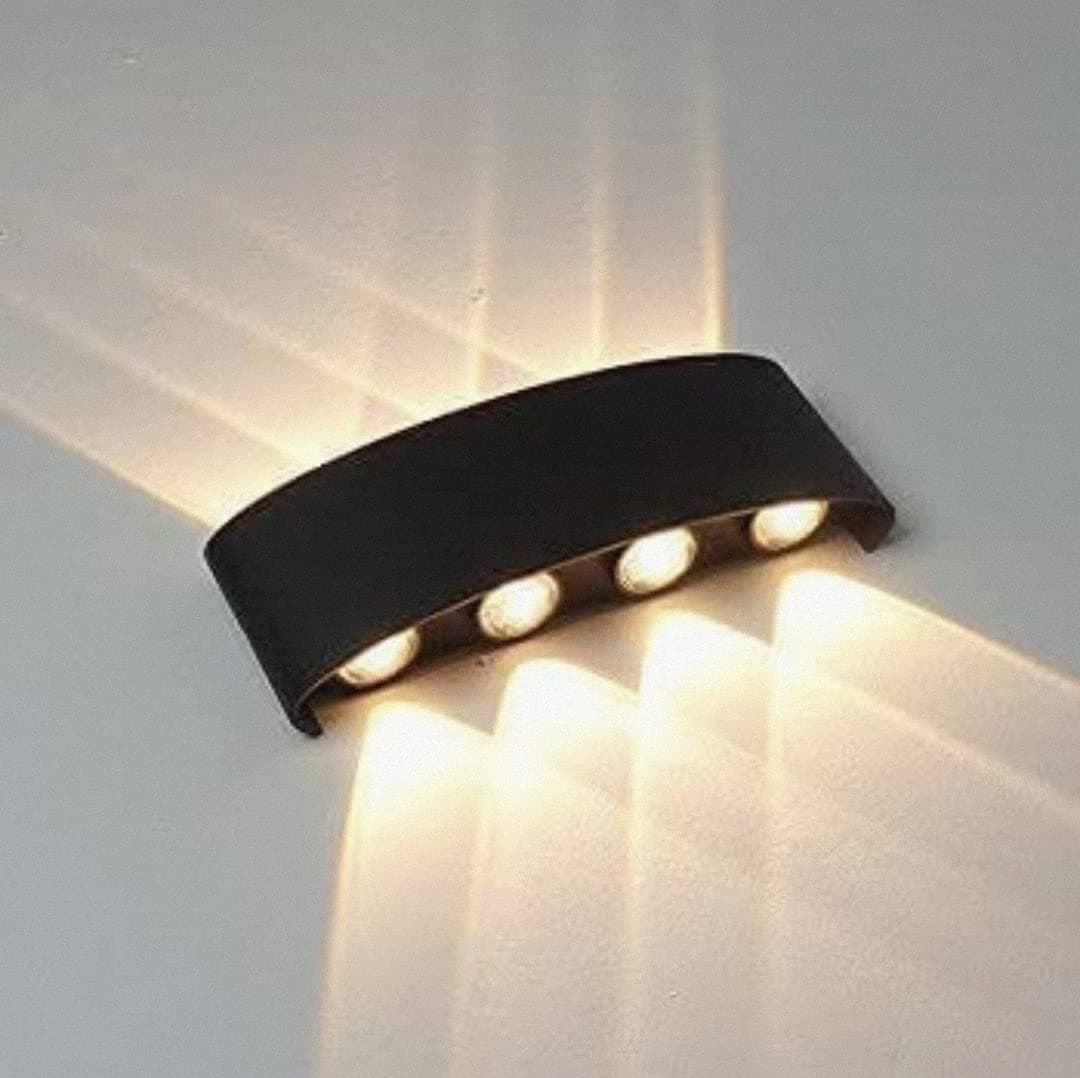 Metal,Plastic,Silicon Led Wall Lamp Up Down Light Outdoor and Indoor Warm White IP 65 Waterproof (8 Ray)