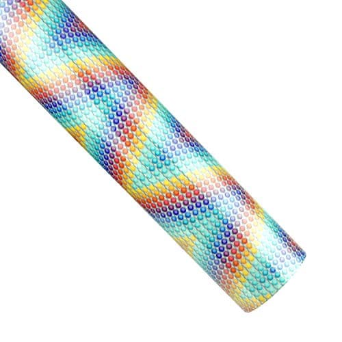 Heat Transfer Vinyl Reflective Texture Colorful Pattern HTV 12 Inch by 3 Feet Iron on Vinyl HTV Roll for T-Shirts(Colorful)