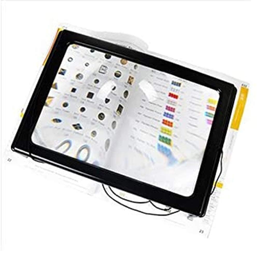 LED A4 Full Page Large Hands Free Magnifier 3X Magnifying Glass Lens Reading w/ Cord