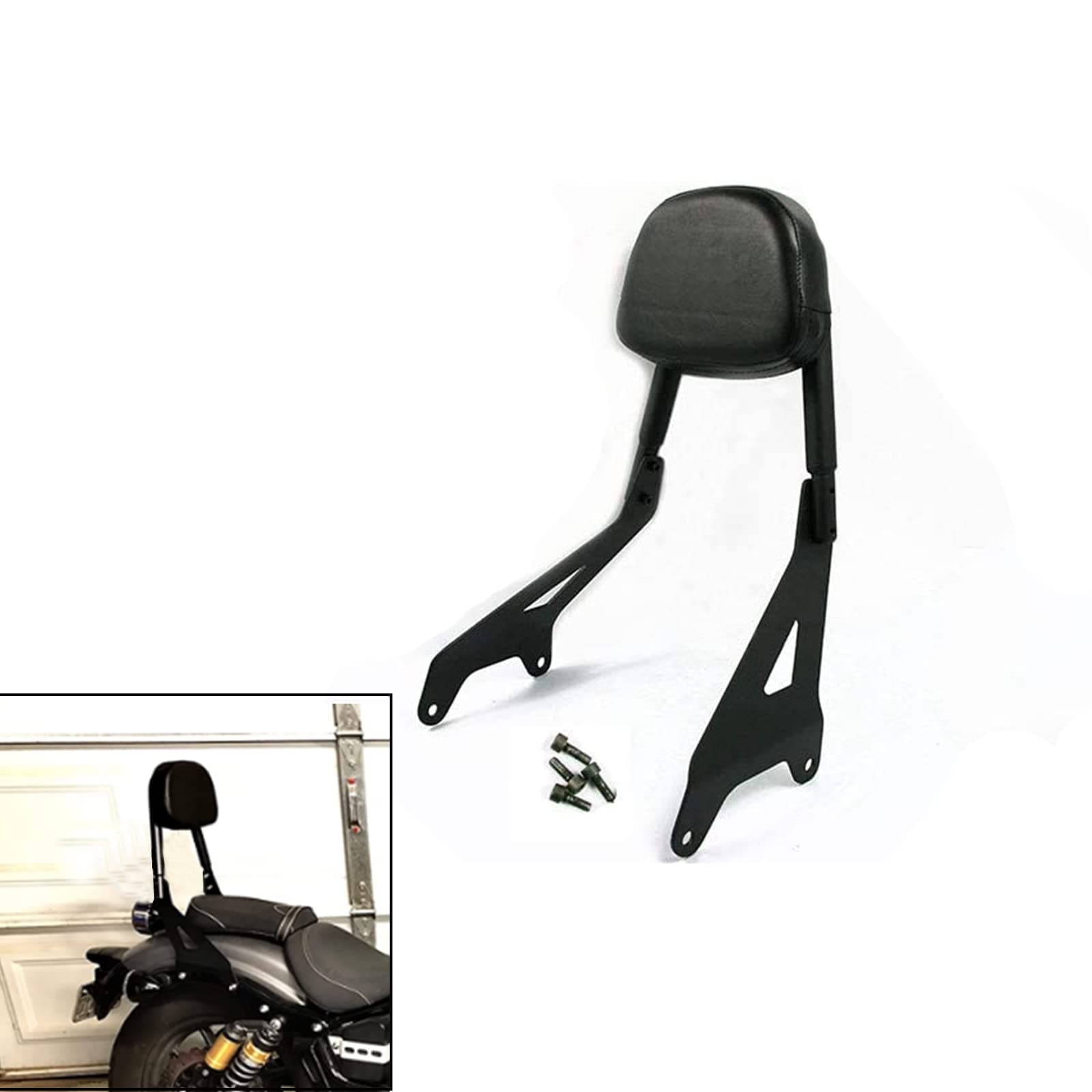 Detachable Backrest Sissy Bar With Pad Replacement For Yamaha Bolt XV950 XVS950 2013 2014 2015 2016 2017 2018 2019 (For Yamaha Bolt A)