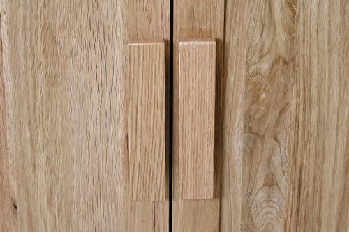 Wooden Door Handles, Solid Oak Bar Handles for Kitchen Cupboard Cabinet & Drawers (1)