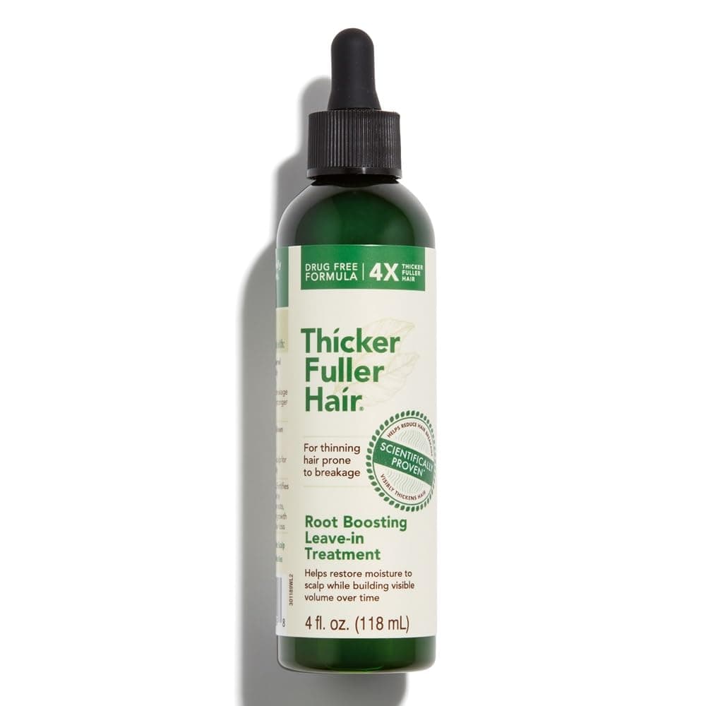 Thicker Fuller Hair Scalp and Root Treatment Advanced Thickening Solution - 4oz - Leave-In Restores Moisture While Building Volume - Mongongo & Green Coffee Oils Fortify & Reduce Breakage