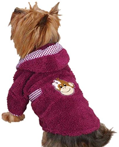 East Side Collection Polyester Monkey Business Dog Bathrobe, XX-Small, Tiff