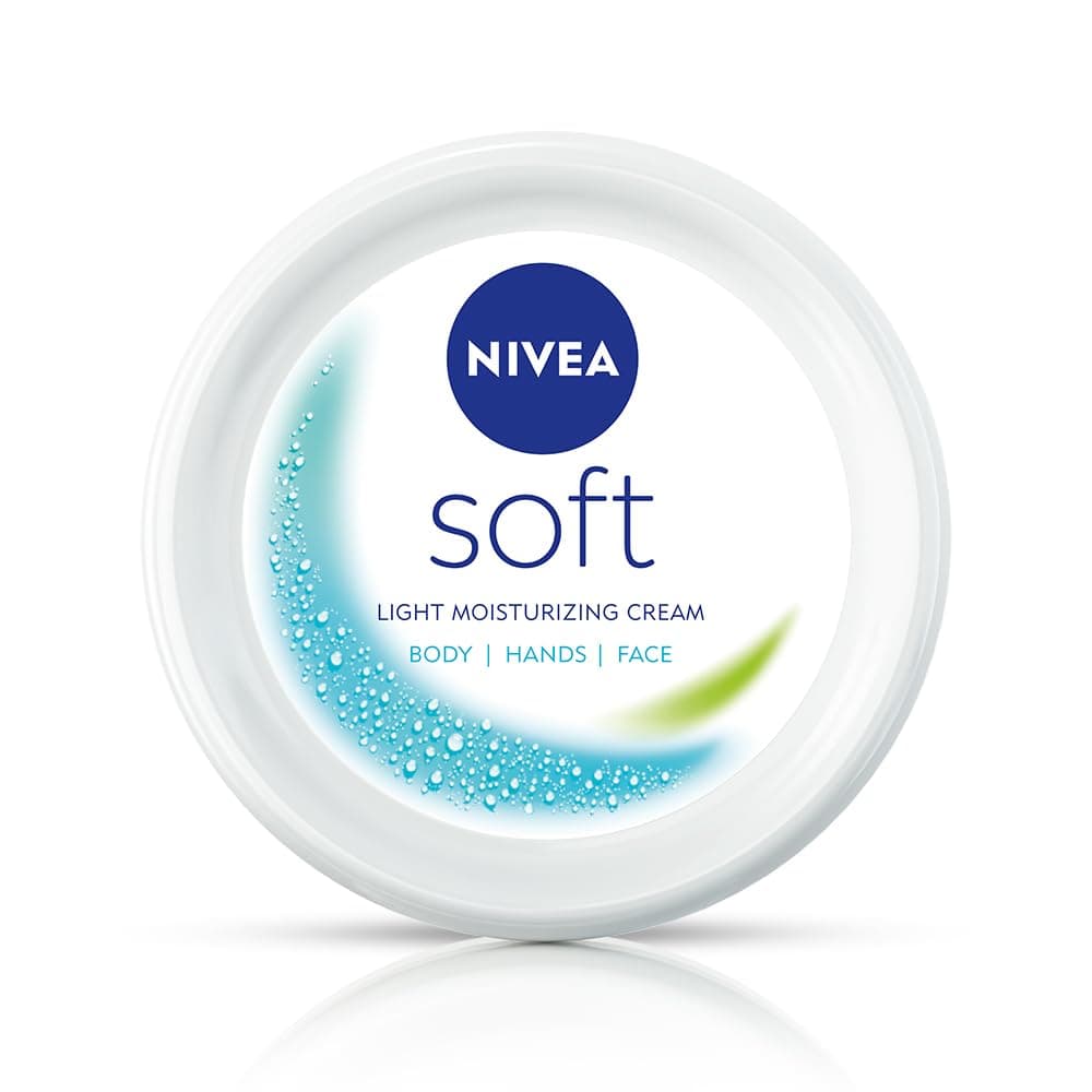 NIVEA Soft Light Moisturizer For Face, Hand & Body, Instant Hydration, Non-Greasy Cream With Vitamin E & Jojoba Oil, 100ml