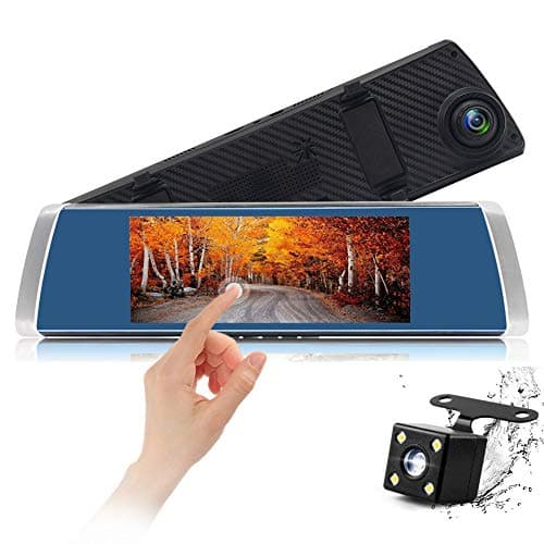 Dash Cam Front and Rear, Izaway 7 Inch Touch Screen Car Mirror Dual Dash Camera 170° Wide Angle Rearview Backup Camera Vehicle Video Recorder, Car DVR with Parking Monitor Night Vision Loop Recording