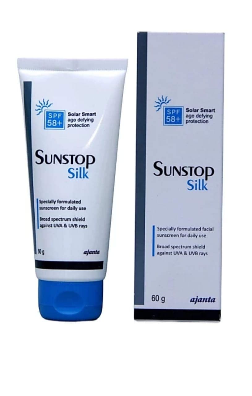 BREEMETIC Sunstop Silk Sunscreen Solar Smart Age Defying Protection, Shield Against UVA/UVB Rays - SPF 58++ (60 Gm)