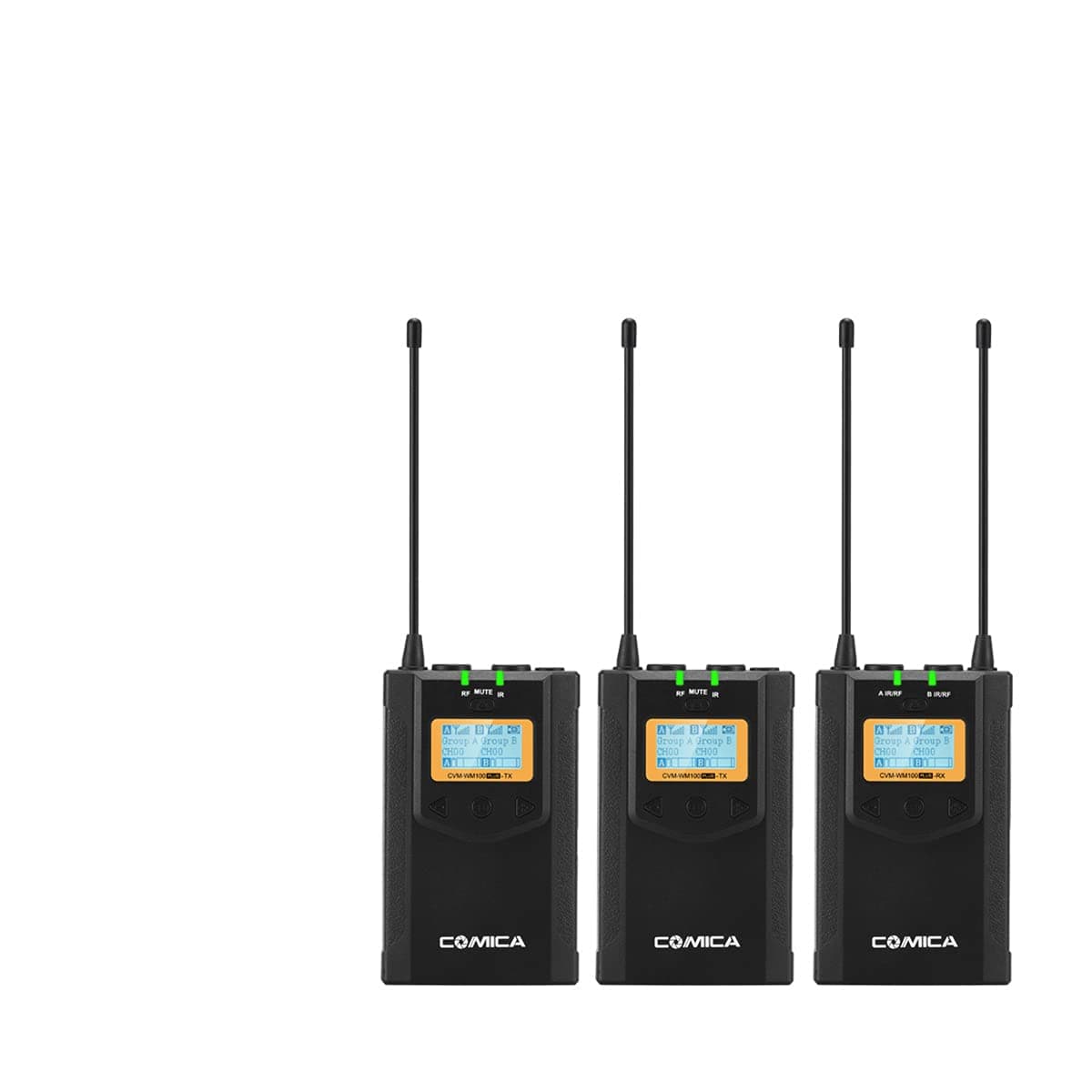 COMICA CVM-WM100 Wireless Lavalier Microphone, UHF 48 Channel Omnidirectional Lapel Mic System, 100m Long Range Transmission, Plug and Play for Canon, Nikon Panasonic, DSLR, Camcorder, Smartphone ...