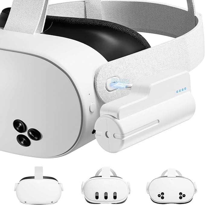 Battery Pack for Meta Quest 3S/3 and Oculus 2 - 18W 5000mAh Head Strap Charger for Quest 3S/3/2 Accessories - Lightweight & Portable Extended VR Playtime
