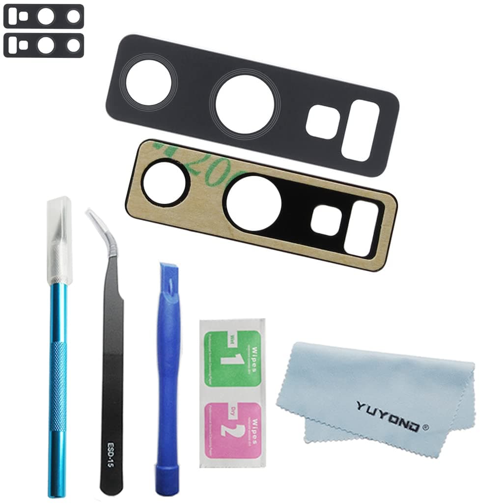 2pcs OEM Back Rear Camera Glass Lens Replacement for Samsung Galaxy Note 9 (All Carriers) with Adhesive Preinstalled with Repair Tools (Black)