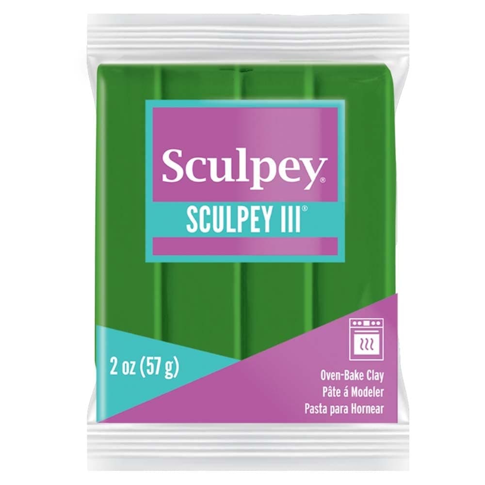 Sculpey III Polymer Oven-Bake Clay, Leaf Green, Non Toxic, 2 oz. bar, Great for Modeling, Sculpting, Holiday, DIY, Mixed Media and School Projects.Great for Kids & Beginners!