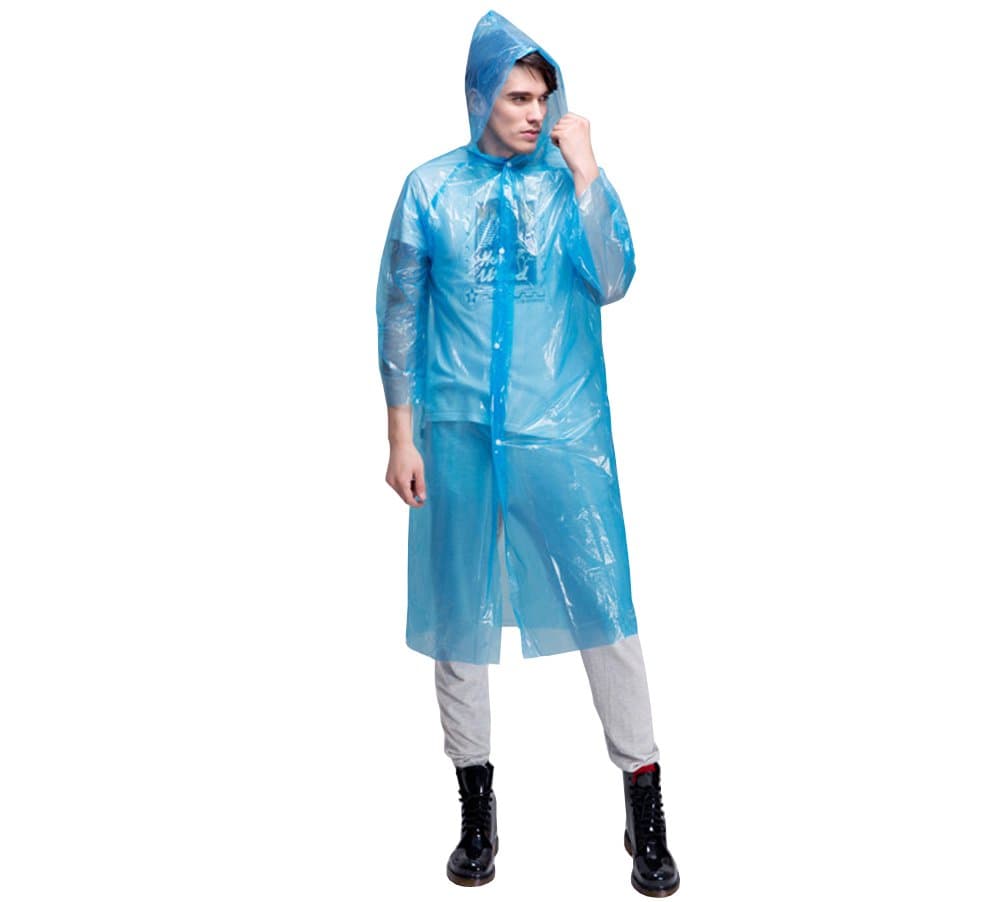 ColorDrip Thick Disposable Raincoat – Pocket Sized Design One-Time Raincoat – 10 Pieces with Random Color