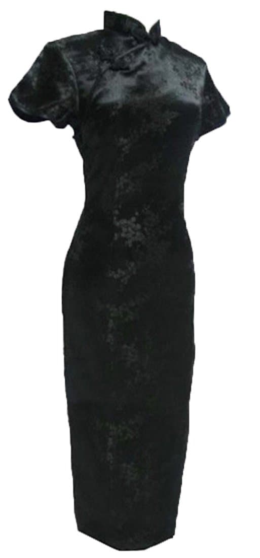 Women's Black Blossom Long Qipao