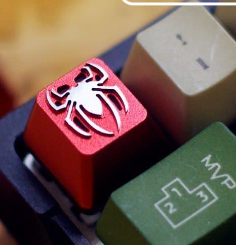 QDAOT Customized R4 Keycaps Replacement-Triple Anodized Aluminum Alternative Keycaps for Cherry MX Switches Mechanical Keyboards (Spider Man)
